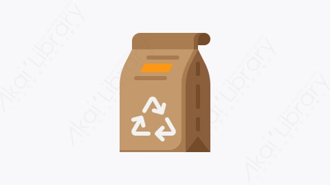 图片素材-004-回收袋recycle_bag扁平卡通回收站元素图标