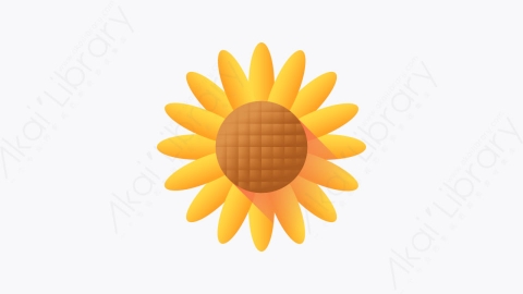 图片素材-004-向日葵sunflower扁平卡通感恩节元素图标