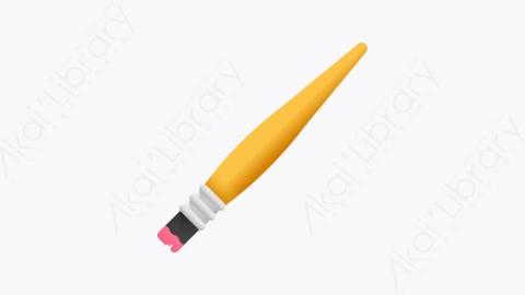 图片素材-005-刷子brush-扁平卡通文具元素图标