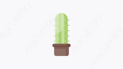图片素材-005-仙人掌cactus扁平卡通盆栽花朵元素图标