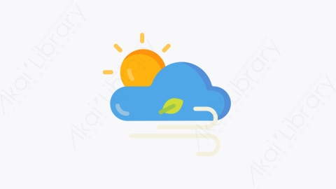 图片素材-005-多云cloudy扁平卡通秋天的元素图标