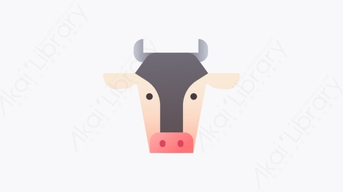 图片素材-005-奶牛cow扁平卡通乳制品图标