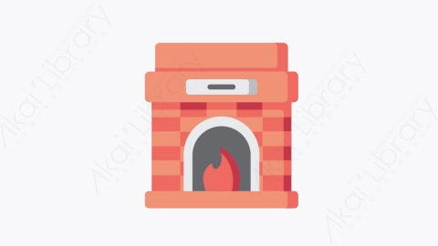 图片素材-005-壁炉fireplace扁平卡通冬季元素图标
