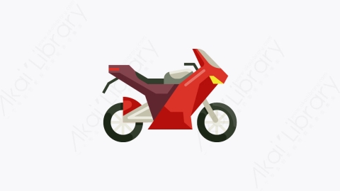图片素材-005-摩托车motorbike扁平卡通交通工具元素图标