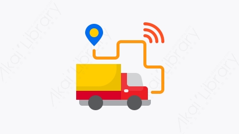 图片素材-005-卡车truck扁平卡通物联网元素图标