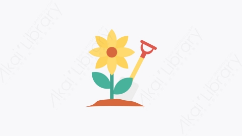 图片素材-0059-花朵鲜花flower卡通扁平体育运动活动元素图标
