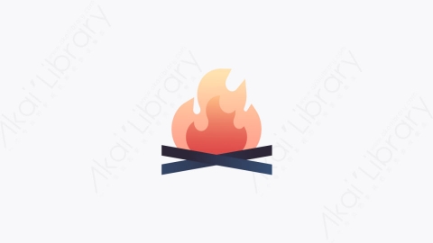 图片素材-006-营火campfire扁平卡通露营图标