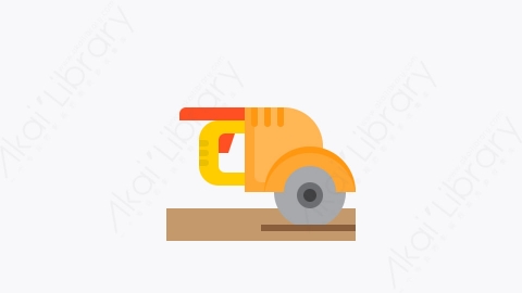 图片素材-006-圆锯circular_saw扁平卡通施工元素图标