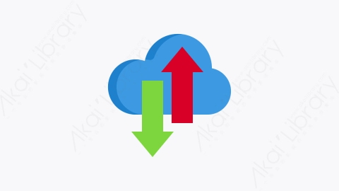 图片素材-006-云端上传下载cloud扁平卡通金融商务办公元素图标