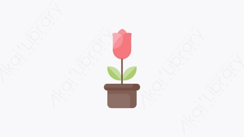 图片素材-006-花盆flower_pot扁平卡通盆栽花朵元素图标