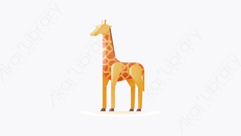 图片素材-006-长颈鹿giraffe卡通动物元素图标