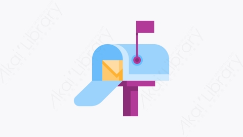 图片素材-006-信箱letter_box扁平卡通通信元素图标
