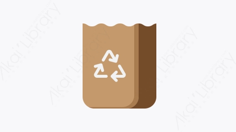 图片素材-006-回收袋recycle_bag扁平卡通回收站元素图标