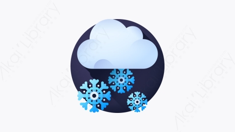 图片素材-006-下雪snowing扁平卡通天气元素图标