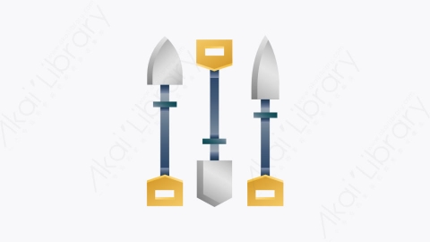 图片素材-006-铁锹spade扁平卡通施工工具图标