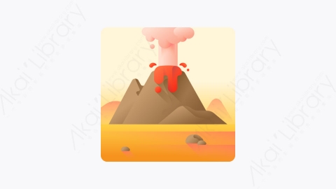 图片素材-006-火山volcano扁平卡通景观元素图标