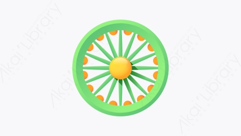 图片素材-006-车轮wheel扁平卡通印度元素图标