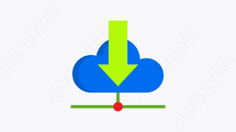 图片素材-007-云端下载cloud扁平卡通数据和网络管理元素图标