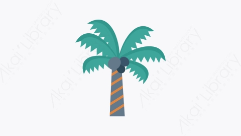 图片素材-007-椰子树-2coconuttree扁平卡通旅游旅行游记元素图标