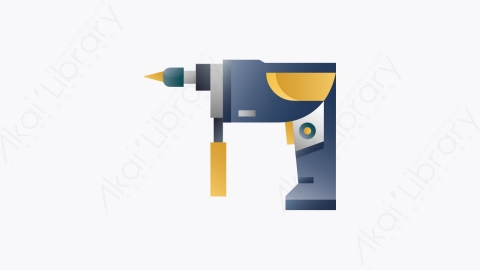 图片素材-007-钻机drill扁平卡通施工工具图标