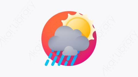 图片素材-007-细雨drizzle扁平卡通天气元素图标