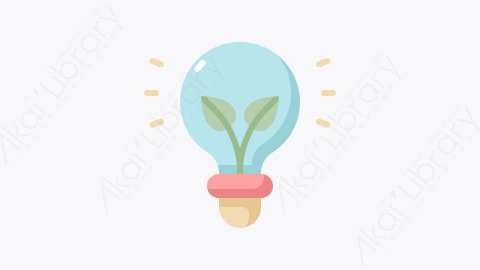 图片素材-007-灯泡lightbulb扁平卡通生态图标