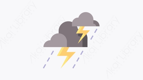 图片素材-007-雷雨thunderstorm扁平卡通天气元素图标