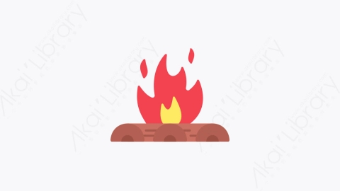图片素材-008-篝火bonfire扁平卡通冬季元素图标