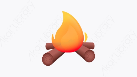 图片素材-008-营火campfire扁平卡通旅行元素图标