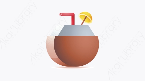 图片素材-008-椰子汁饮料coconut_drink卡通饮料元素图标
