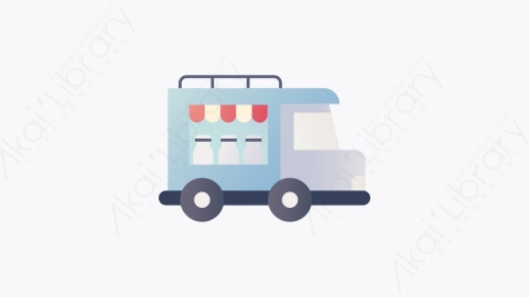 图片素材-008-送货车delivery_truck扁平卡通乳制品图标
