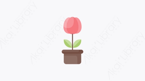图片素材-008-花盆flower_pot扁平卡通盆栽花朵元素图标