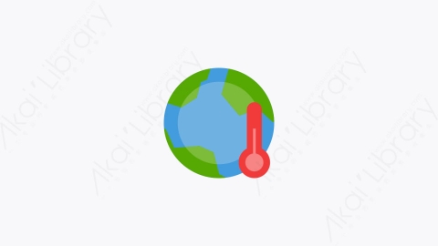 图片素材-008-全球变暖global_warming扁平卡通生态元素图标