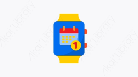 图片素材-008-智能手表smartwatch扁平卡通日历和日期元素图标