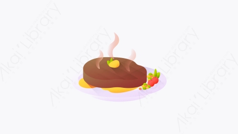 图片素材-008-牛排steak扁平卡通Instagram故事食物元素图标
