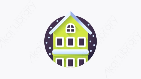 图片素材-009-公寓apartment扁平卡通圣诞城市元素图标