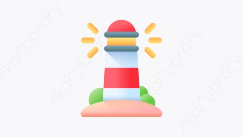 图片素材-009-灯塔lighthouse扁平卡通海洋元素图标