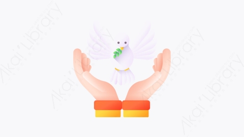 图片素材-009-鸽子pigeon扁平卡通和平日元素图标