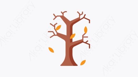 图片素材-009-枯树tree扁平卡通秋天的元素图标