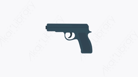 图片素材-0090-手枪pistol卡通扁平体育运动活动元素图标