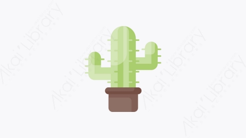 图片素材-010-仙人掌cactus扁平卡通盆栽花朵元素图标