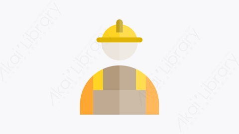 图片素材-010-施工员constructor扁平卡通施工元素图标