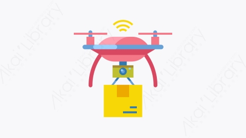 图片素材-010-无人机交付drone_delivery扁平卡通物联网元素图标