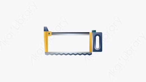 图片素材-010-钢锯hacksaw扁平卡通施工工具图标