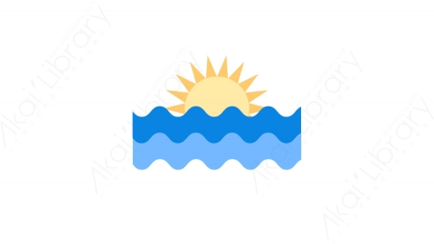 图片素材-010日落_sunset夏季沙滩道具元素图标