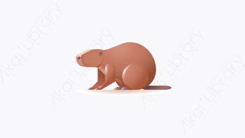 图片素材-011-海狸beaver卡通动物元素图标