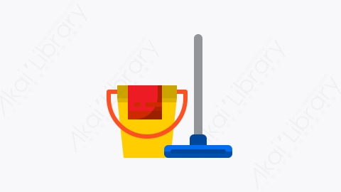 图片素材-011-清洁工具cleaning_tools扁平卡通劳动工人道具元素图标