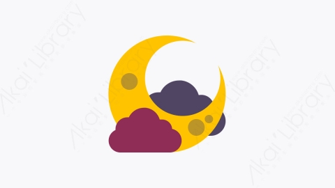 图片素材-011-月亮moon扁平卡通万圣节元素图标