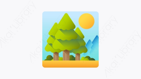 图片素材-011-松树pine_tree扁平卡通景观元素图标