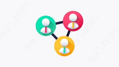 图片素材-011-团队合作teamwork扁平卡通市场营销与增长元素图标